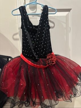 Girls Black and Red Sequin Tutu Costume Dress